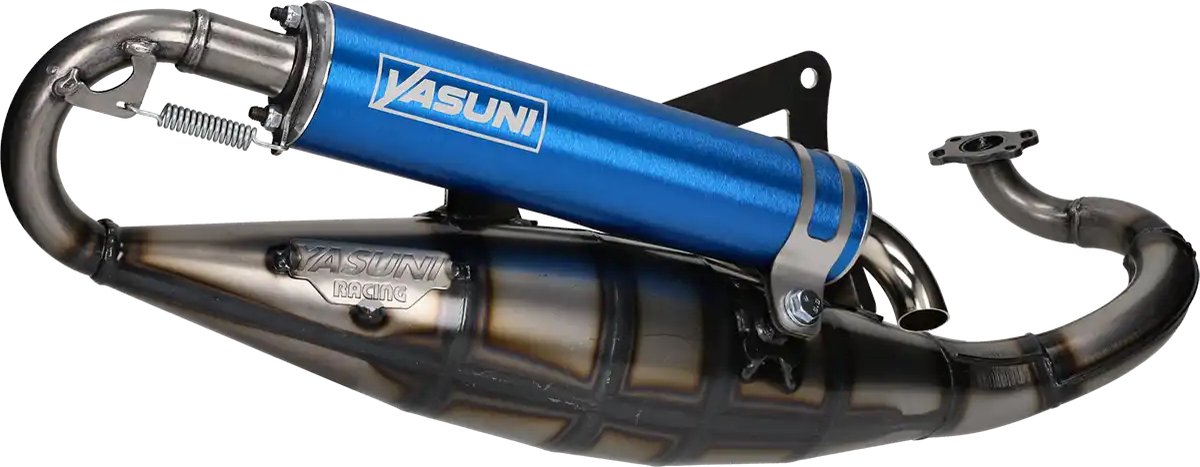 Uitlaat Yasuni R blauw Peugeot horizontaal 2 Takt