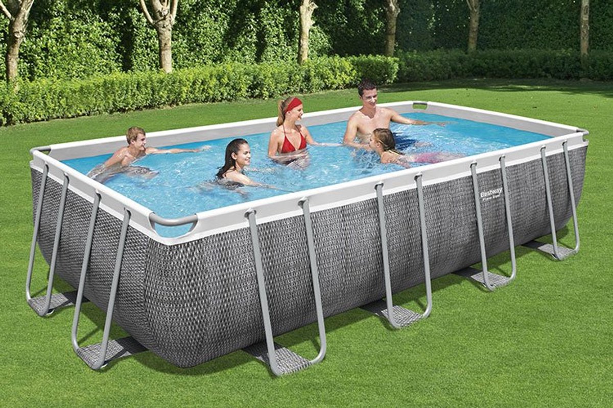 Bestway Power Steel pool set with filter pump - 549 x 274 x 122 cm - Rattan print