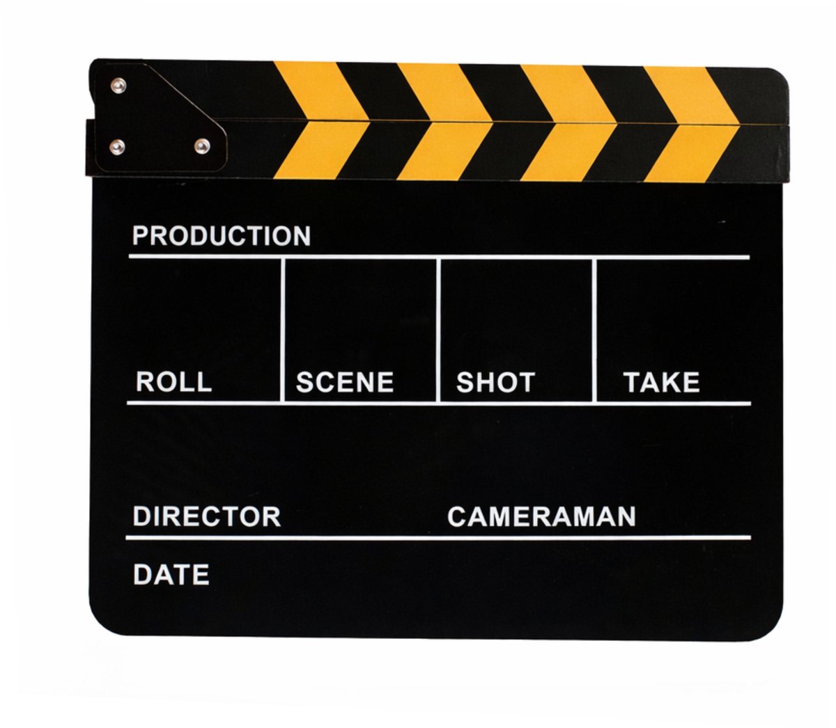 Director Clapper Board / Filmklapper - Whiteboard: Zwart - Klapper: Zwart/Geel - type: DC-05