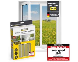 EASYmaxx Raamhor vliegenhor voor ramen met Magic Click | Muggengaas kan individueel op maat worden geknipt voor alle ramen tot 150 x 130 cm | Eenvoudige installatie met 12 magneten - niet boren of schroeven, zwart, 1 stuk