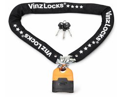 VINZ Makalu ART 4 Slot – Kettingslot - Goedgekeurd Verzekering- Motorslot & Scooterslot & Brommer - 120 cm