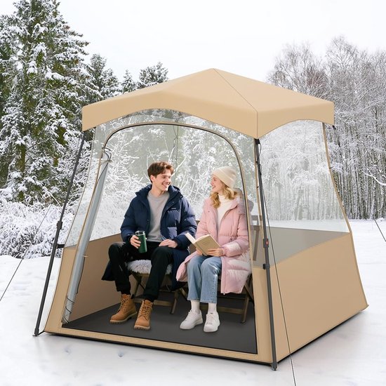 KOMFOTTEU Pop-up tent, transparante sporttent met weerbestendig dak, metalen haringen, windtouwen en draagtas, stabiele bubbeltent, beschermtent voor sportevenementen, vissen, 160 x 160 x 174 cm van Merkloos — afbeelding 3