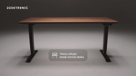 Desktronic HomePro Zit-sta Bureau Elektrisch In Hoogte Verstelbaar, 160x80 cm Massief Eiken/Wit, Stille Dubbele Motor, Hoogte 62-126cm
