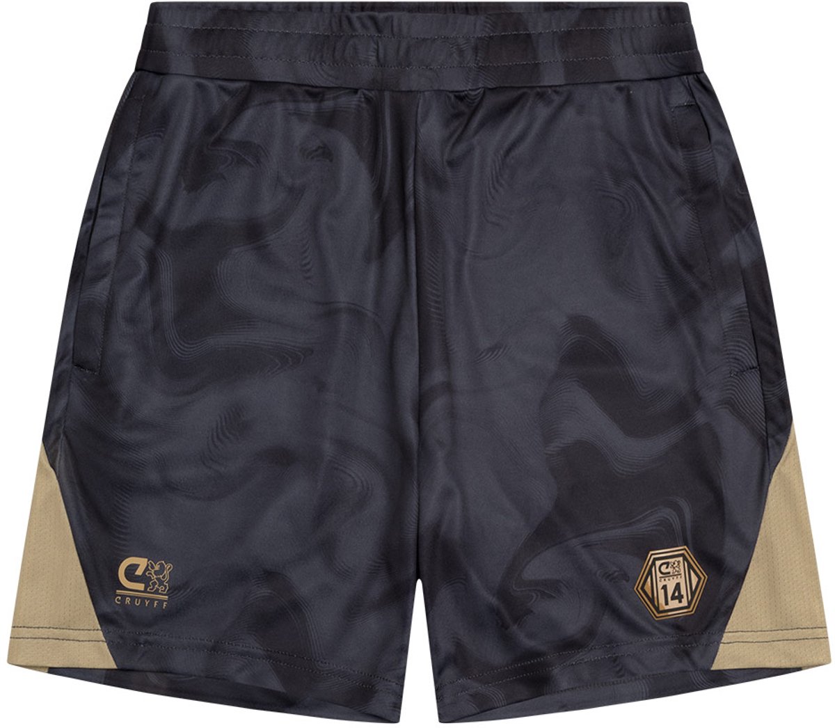 Cruyff - Broek - Sportbroek - Trainingsbroek - Zwart - Goud - Voetbal - Maat 128