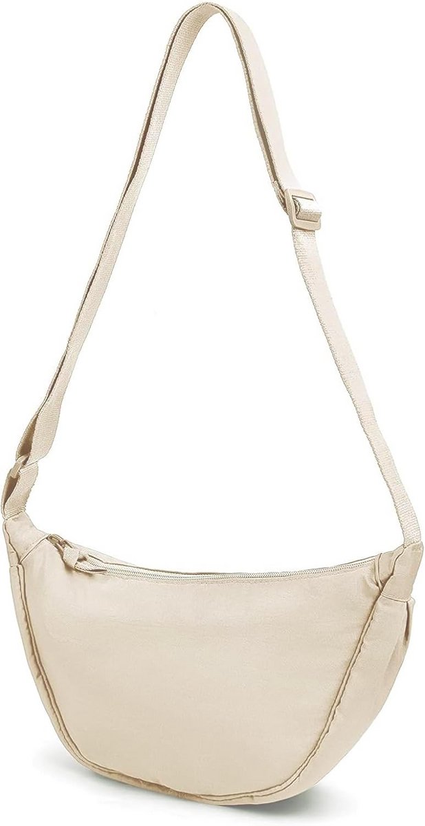 Nylon Halve Maan Tas voor Vrouwen - Verstelbare Crossbody Tas in Diverse Kleuren