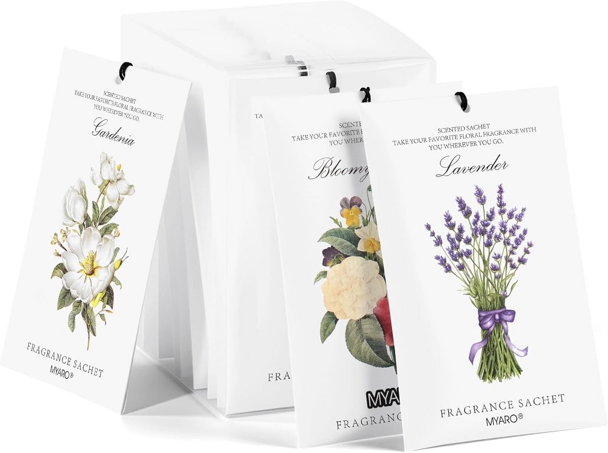 Geurzakjes voor Laden en Kasten - Lavendel, Gardenia, Jasmijn - 12 Pack