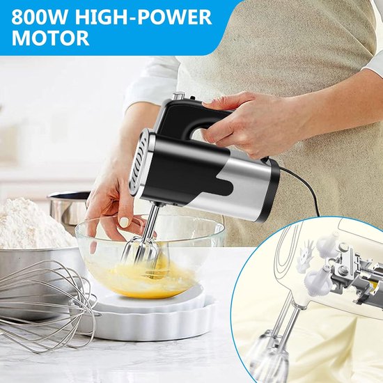 Krachtige Elektrische Handmixer met 5 Snelheden en Accessoires voor Eieren, Cake en Deeg van Merkloos — afbeelding 2