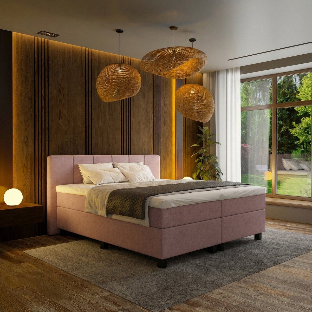 Mörgenn Boxspring Madrid - Pocketvering - Oud Roze - 160x200 cm - Inclusief Dekbed en Kussens