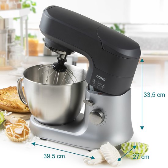 DOMO DO9182KR Keukenrobot - Keukenmachine - 4,5L RVS Mengkom - 1000W - Inclusief Accessoires van Domo — afbeelding 4