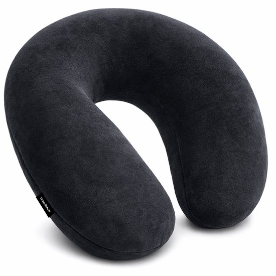Oreiller cervical Travelhawk - Oreiller de voyage de Luxe - Mousse à mémoire de forme - Oreiller cervical pour avion, voiture, bus, train et camping - Coussins cervicales - Zwart