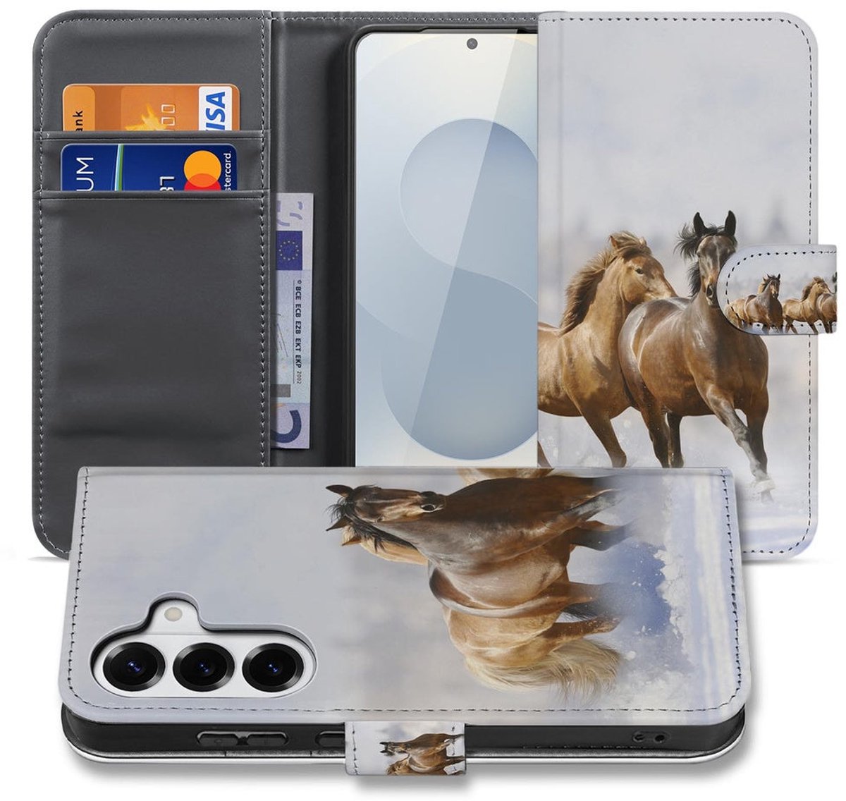 Book Case Samsung Galaxy S26 Plus Paarden Motief