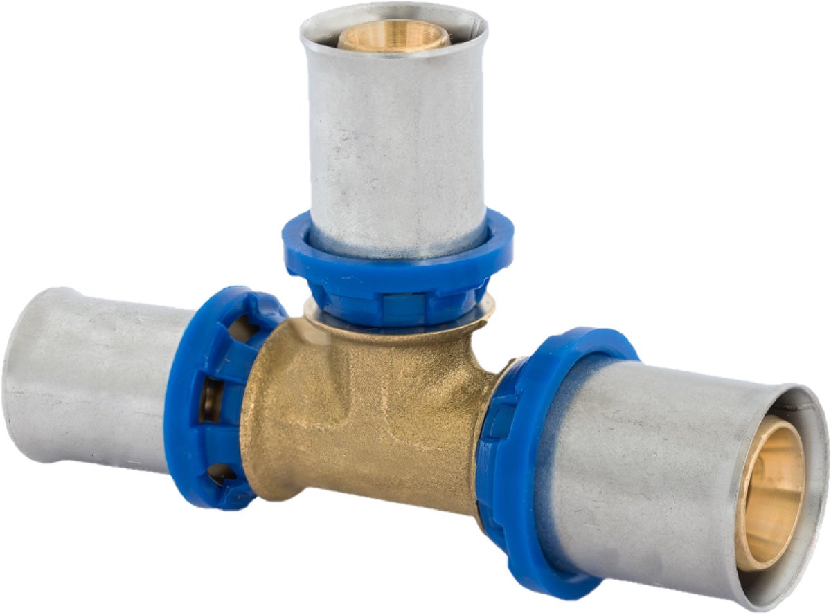 KIRCHHOFF MS Verloop T-Stuk - Blanco - 26 mm x 16 mm x 26 mm - Persfitting Voor Meerlagen Buis