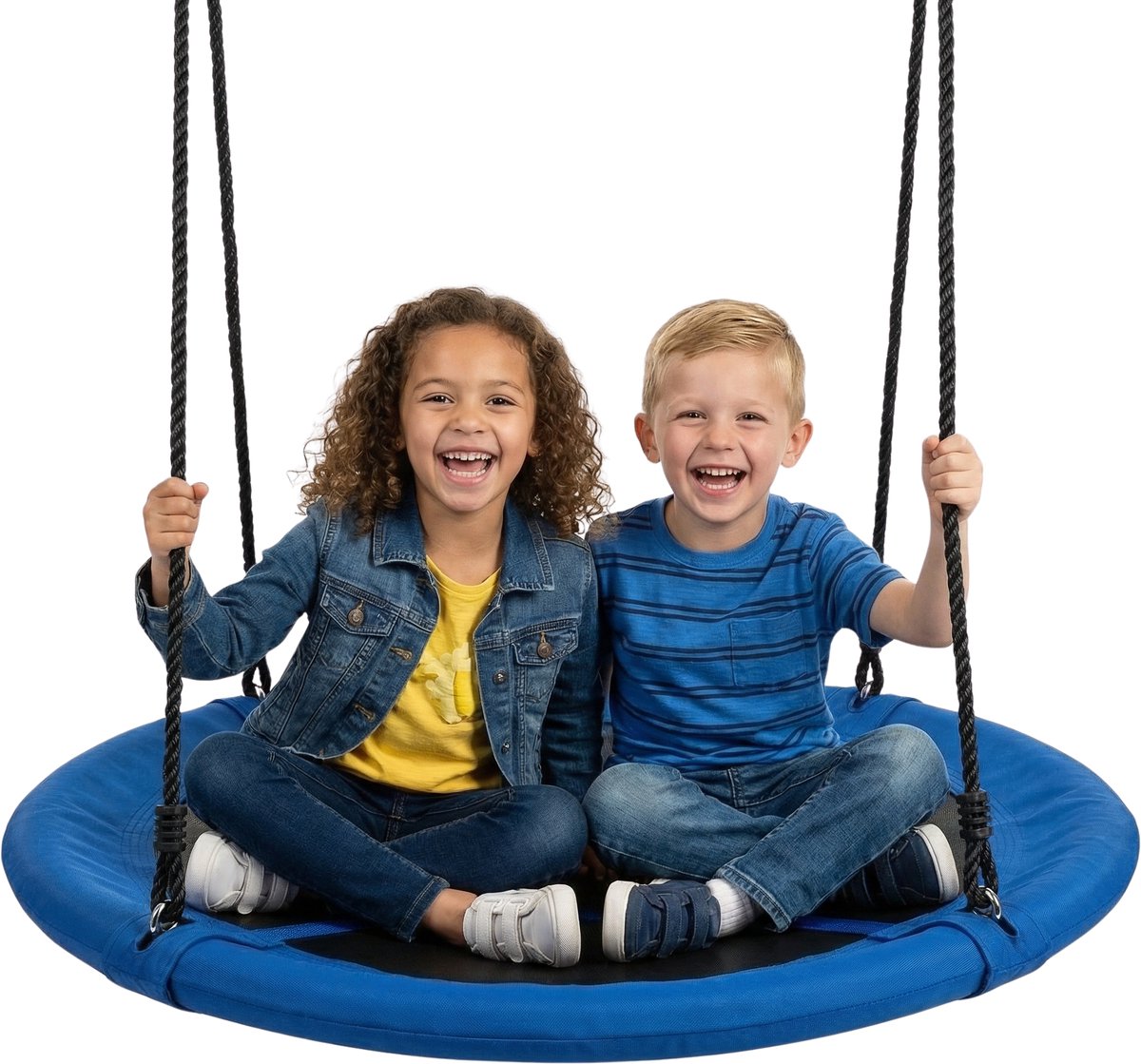 JAXY Nestschommel - Kinderschommel Buiten - Schotelschommel - Buitenspeelgoed Jongens & Meisjes - Ø 102 cm - Blauw