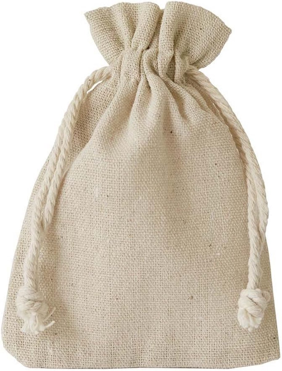Katoenen Geschenktas met Koord - 5 Linnen Zakjes 40x30cm
