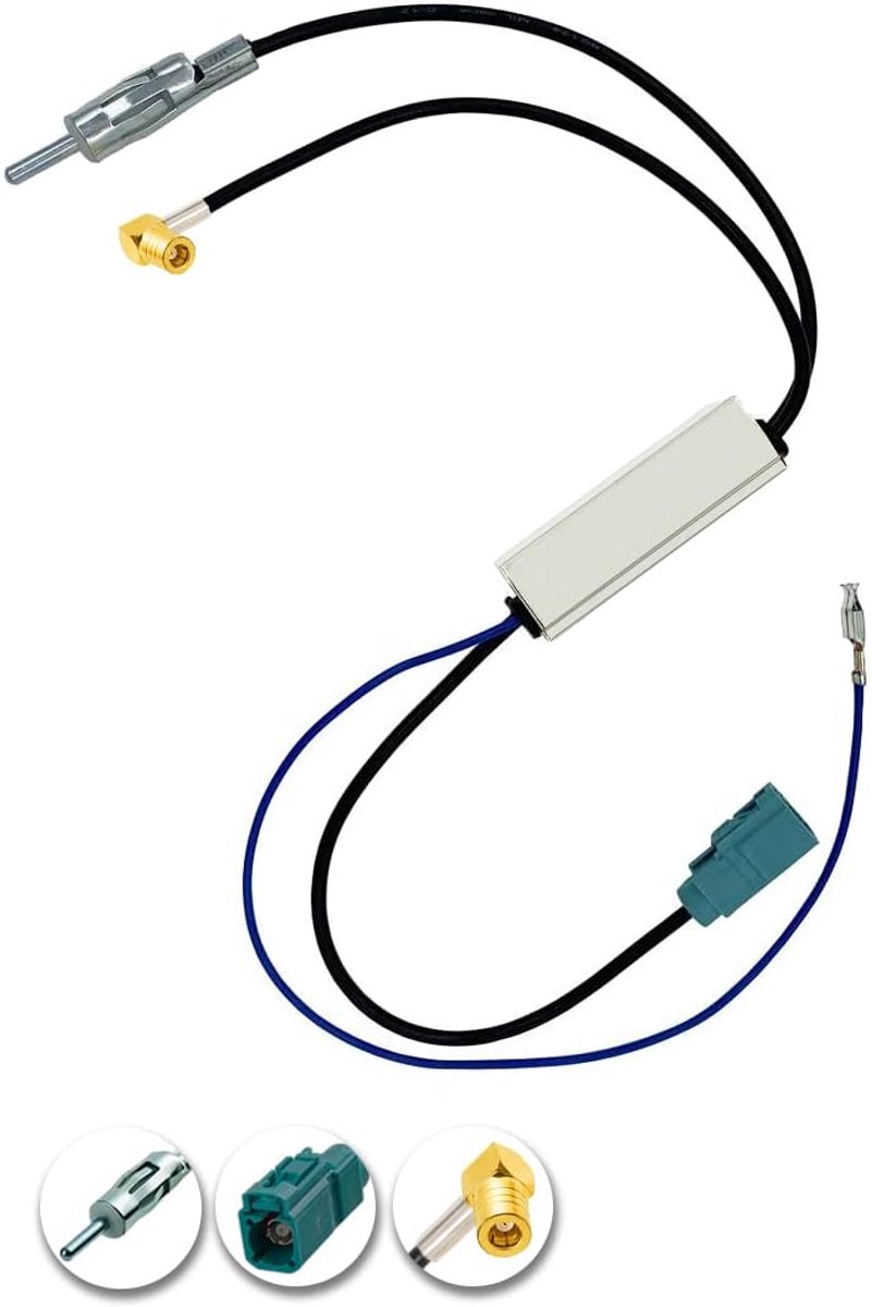 Antenne Splitter voor DAB en FM Radio met SMB naar DIN en Fakra Z Adapter