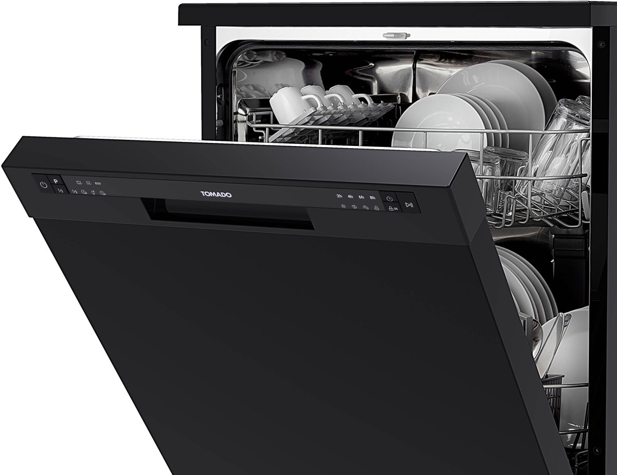 Tomado TDW6001B - Vrijstaande vaatwasser - 12 couverts - Energielabel D - 47 dB - Bestekmandje - Zwart — afbeelding 5