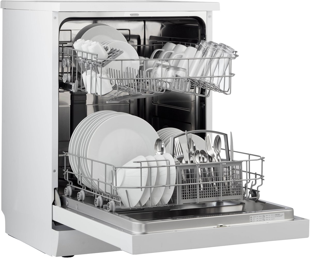Tomado TDW6001W - Vrijstaande vaatwasser - 12 couverts - Energielabel D - 47 dB - Bestekmandje - Wit thumbnail 4