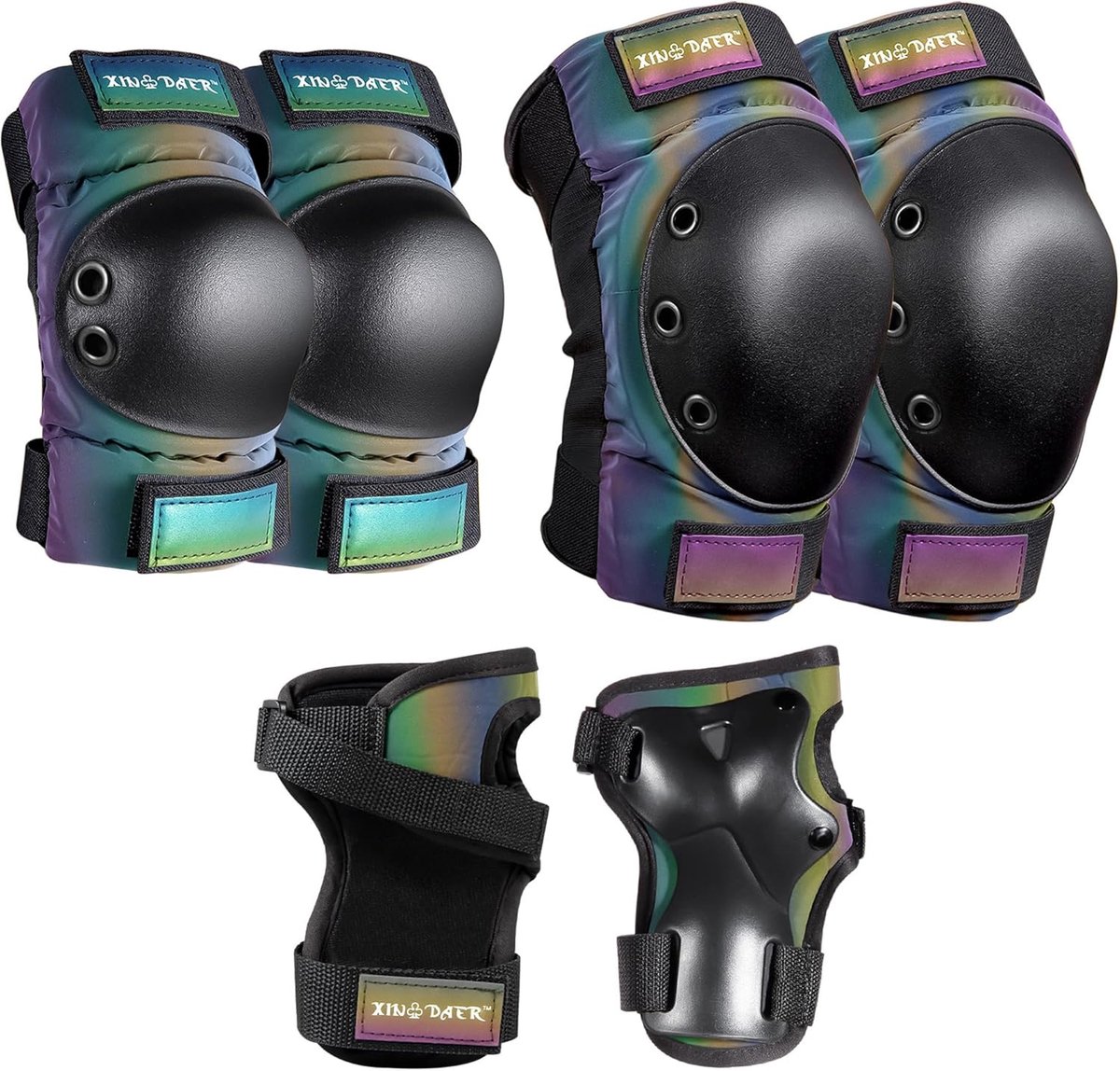 Knie- en Elleboogbeschermers Set voor Kinderen en Volwassenen - 3-in-1 Pads voor Skateboarden, Skaten en Fietsen