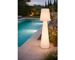 Fameilleur Vloerlamp voor in de Tuin-LED Vloer lamp met Afstandsbediening, staande lamp- Gekleurd of Warm-Wit Licht, Perfect voor Buiten, Tuinverlichting, Sfeerverlichting voor Terras, Tuinlamp, Waterdichte Buitenlamp, Energiezuinige Verlichting-tuin