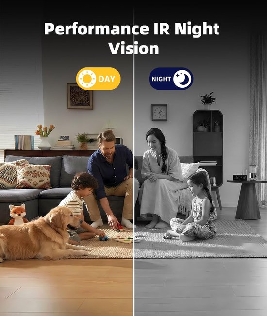 4K HD Draadloze WiFi Binnen Nanny Camera voor Thuis met App Bediening & Bewegingsdetectie - Buiten Beveiligingscamera met Nachtzicht & Lusopname voor Kantoor - Magnetische Camera Eenvoudig in Gebruik & Installatie - 32G van Merkloos — afbeelding 4
