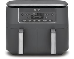 Ninja Dubbele Airfryer XXL - 7.6 L - Nieuw 2026 Model - 40 tot 240 Graden - 2470 W Vermogen - Dual Zone Technologie - DZ300EU