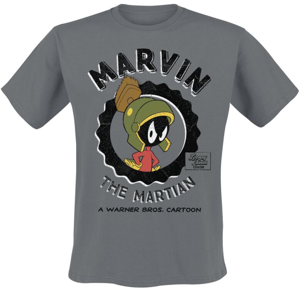 Looney Tunes Marvin The Martian Heren T-shirt - donkergrijs - XL