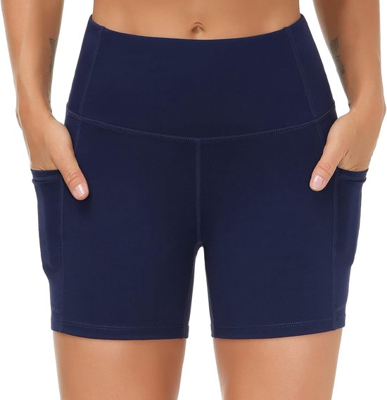 Hoge Taille Yoga Shorts voor Vrouwen - Buikcontrole Fitness Shorts met Diepe Zakken — afbeelding 2