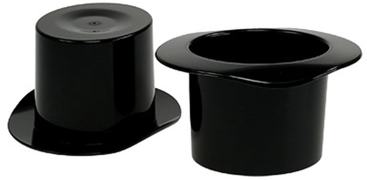 Decoratieve cilinder zwart, Oudjaarsavond, hoed als plantenbak H5,5cm