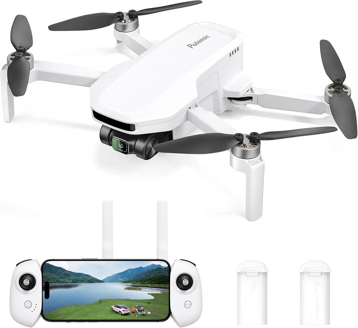 GPS-drone met 2,5K EIS-camera en lange vliegtijd tot 80 minuten voor beginners