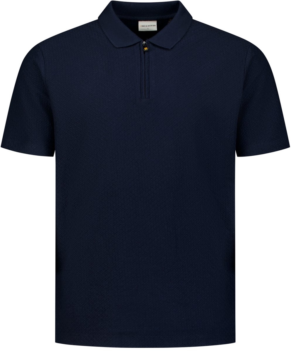 Jacquard polo met rits