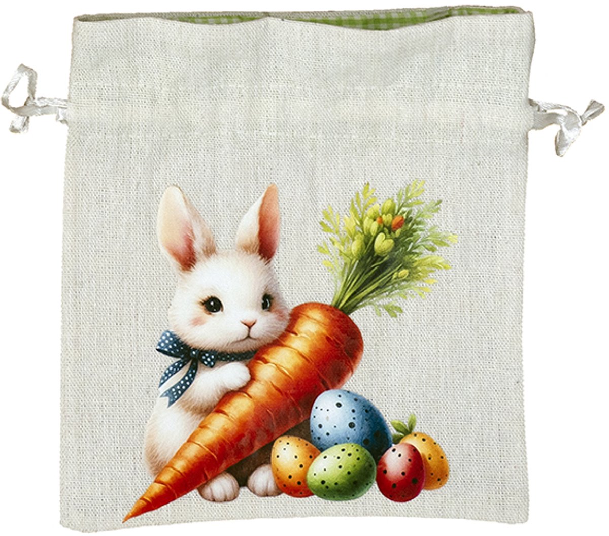 Geschenkzakje – Pasen – Paashaas – Wortel – Paaseieren – 16,5 × 18 cm