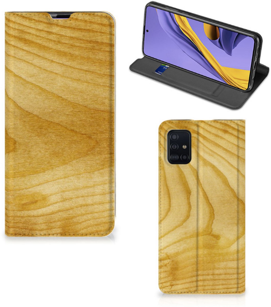 Samsung Galaxy A51 Book Wallet Case Licht Hout