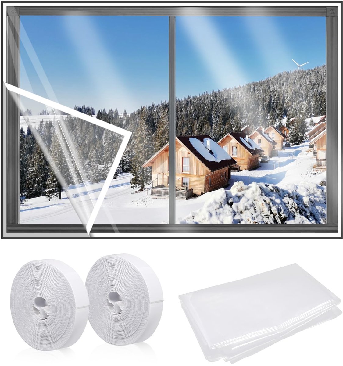 Raamisolatie Set - Transparante Verstelbare Isolatiefilm - 180 x 200 cm