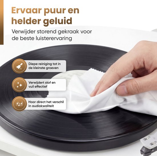 BLU LP Schoonmaakset - Incl Extra Vloeistof & reinigingsdoek - Vinyl Cleaning Kit - Platenborstel - Platenreiniger - Antistatisch - LP Borstel - Platen Schoonmaakset - Vinyl Borstel - Vinyl Reiniger - LP Reiniger — afbeelding 3