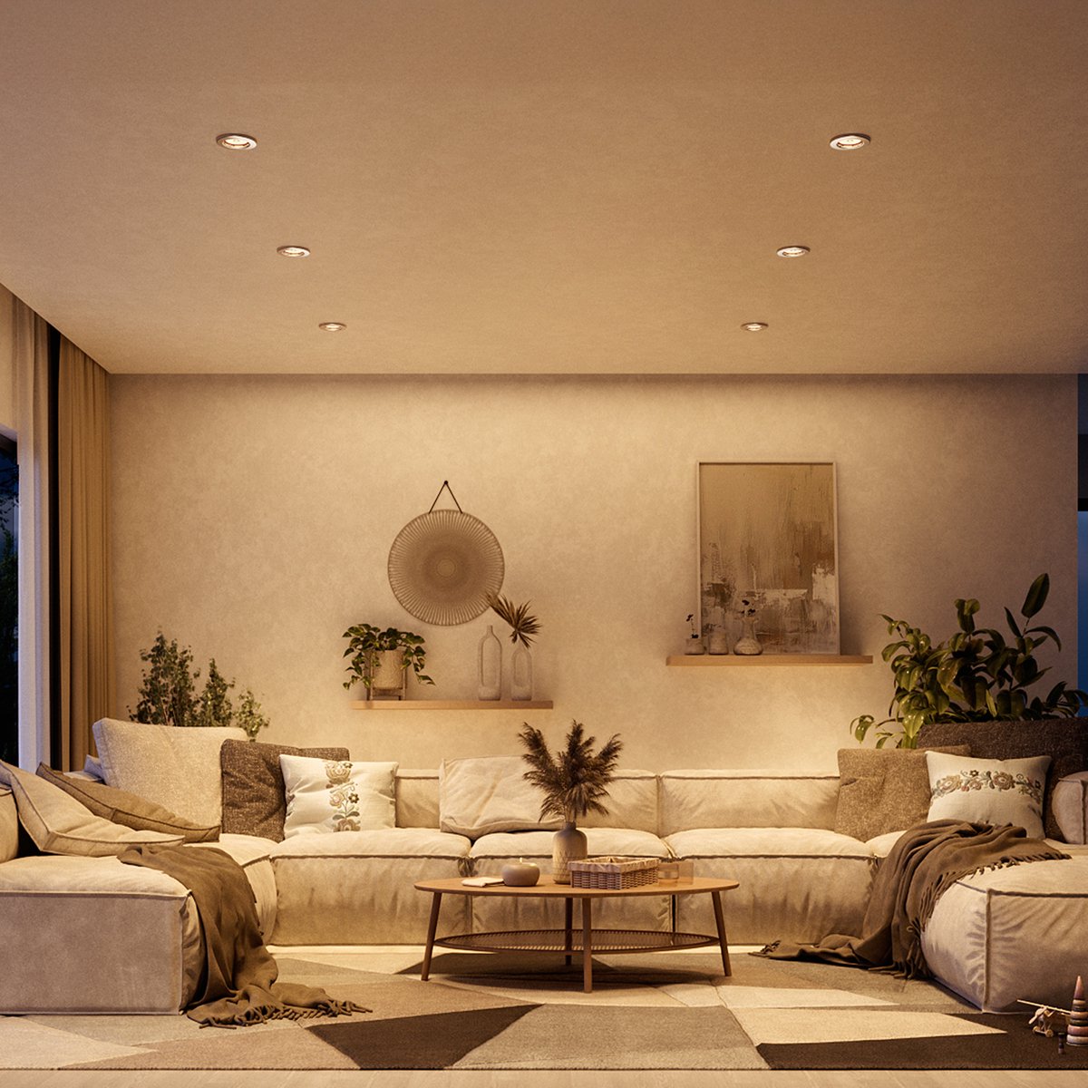 Philips Hue Peridot Set van 5 Inbouwspots (Nikkel) - Rond - Niet Richtbaar - GU10 - Warmwit Licht - Incl. Hue Dimmer Switch - Hue White – foto 5