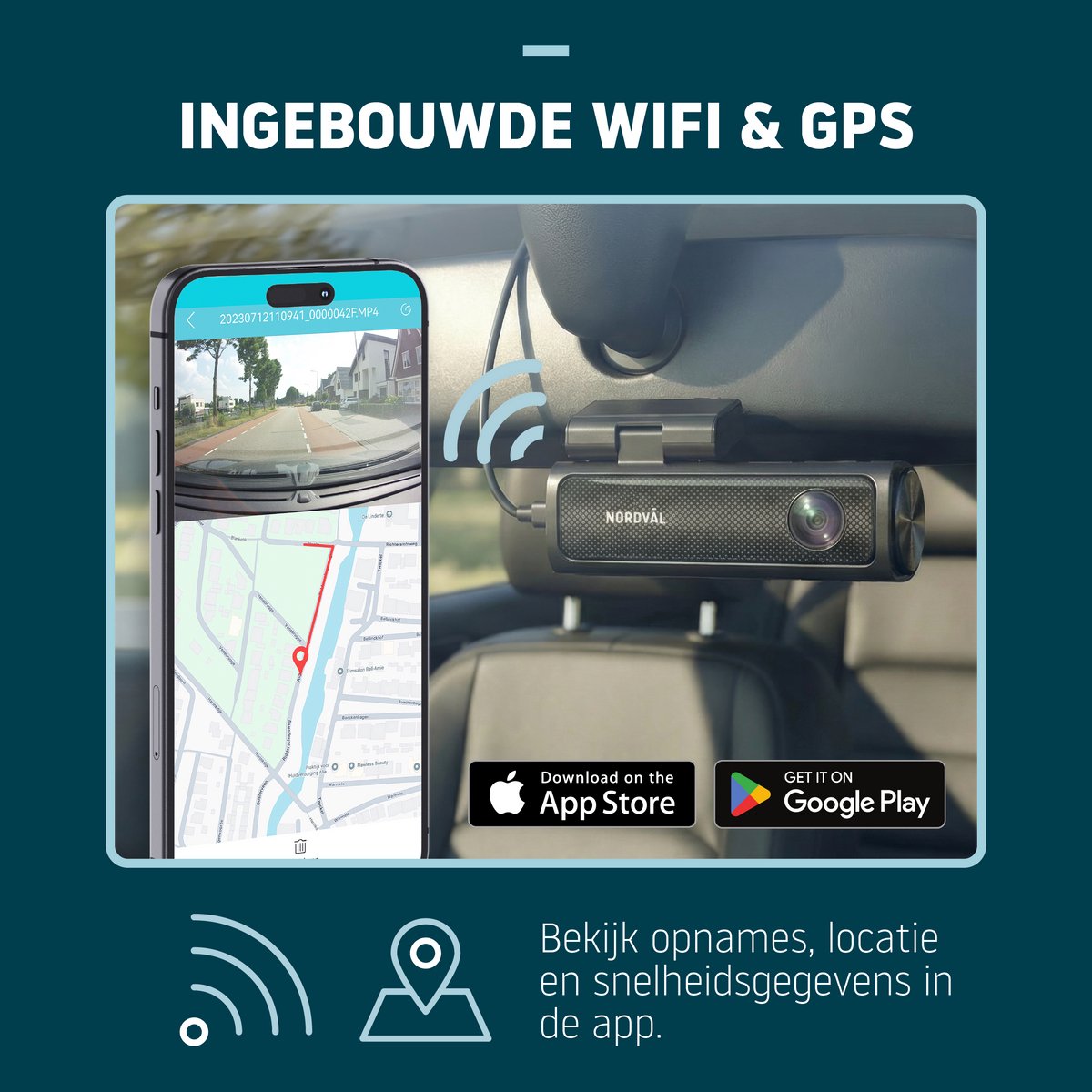 Nordväl DC202-2CH Dashcam – Incl. 64GB SD Kaart – 4K Ultra HD voor en 2K QHD achter – Wifi – GPS – Parkeermodus – Dashcam voor auto – Auto Camera thumbnail 7