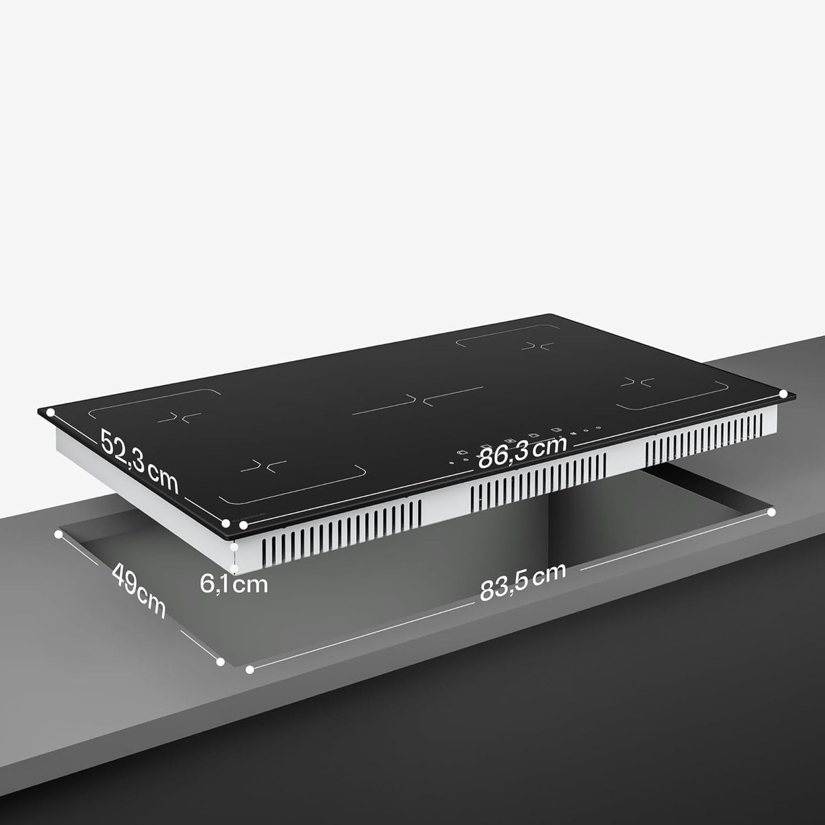 Inductiekookplaat 90 cm 5 Zones 7200 W Boost Touch Slider Timer Kindveilig