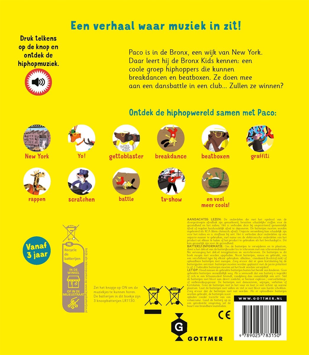 Grijze batterijen in de doos, met een pictogram van een batterij en de tekst 'VERVANG DOOR: 3x LR1130 knoopbatterijen'.