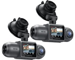 COOAU Dubbele dashcam - Autodashcam - Ultra 4K & Full HD - Camera voor en achter - WiFi & GPS - met app - G-sensor - Nachtzicht - Loopopname - G-sensor - Parkeerbewaking- 2 Stuks