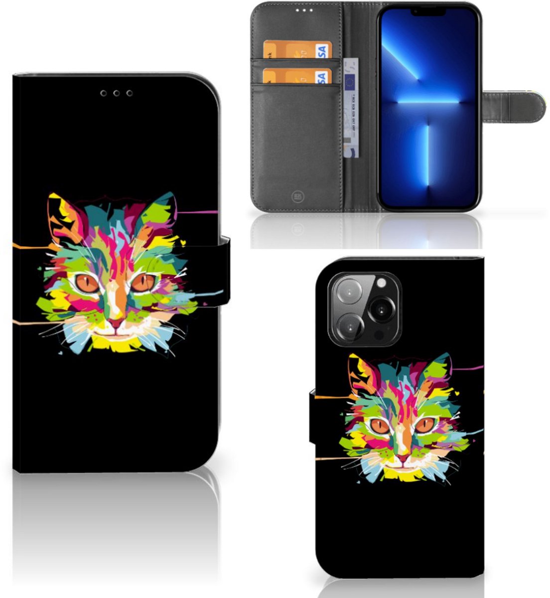 iPhone 13 Pro Max Leuk Hoesje Cat Color