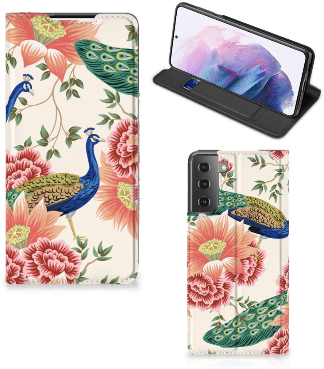 Hoesje maken voor Samsung Galaxy S21 Plus Pink Peacock