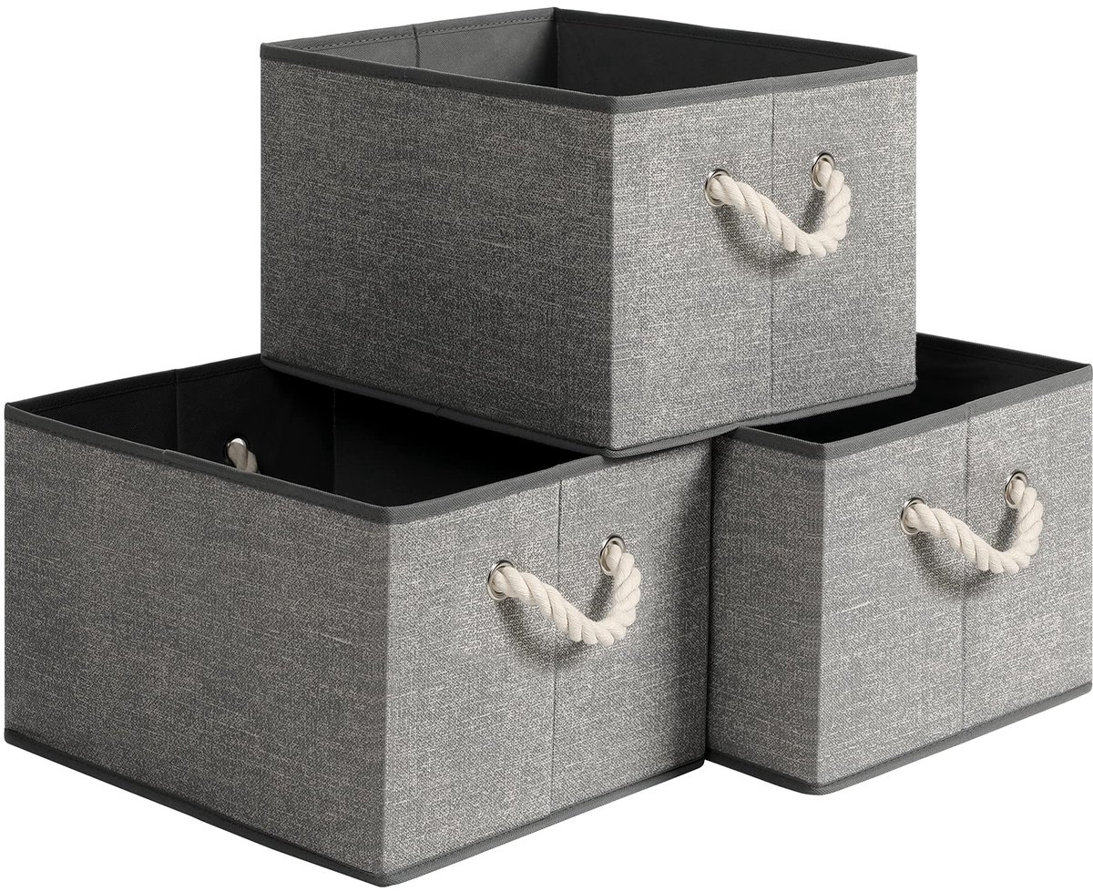 Opbergdozen Set van 3 - Dankzij Grijpen en Faltbaar - 40 x 30 x 25 cm