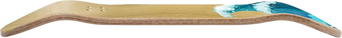 Premium Skateboard Dek met Grafisch Ontwerp Golven 34 mm x 97 mm Voorgeboorde Gaten Inclusief Schuimtape