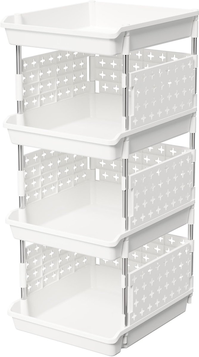 Stapelbare Opbergdozen - 4 Etages - 35 x 30 x 72 cm