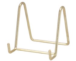 Tegelhouder metaal Goud| Goud| Geschikt voor 1 tegeltje | Luxe Tegelhouder | Handgemaakt | Spreuktegel | Tegeltjes met Spreuken | Tegeltjeswijsheid | Tegeltje tekst | Tegeltjes standaard |Tegelstandaard | Houdertje | Tegelhoudertje