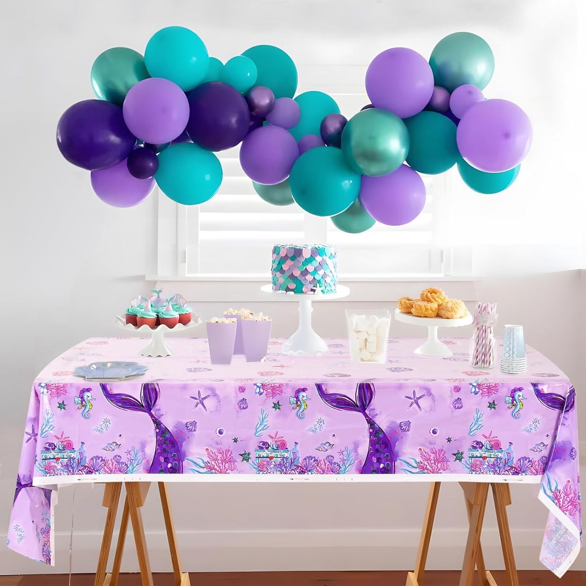 Zeemeermin Tafelkleden Set van 3 - 220 x 130 cm voor Feestdecoratie
