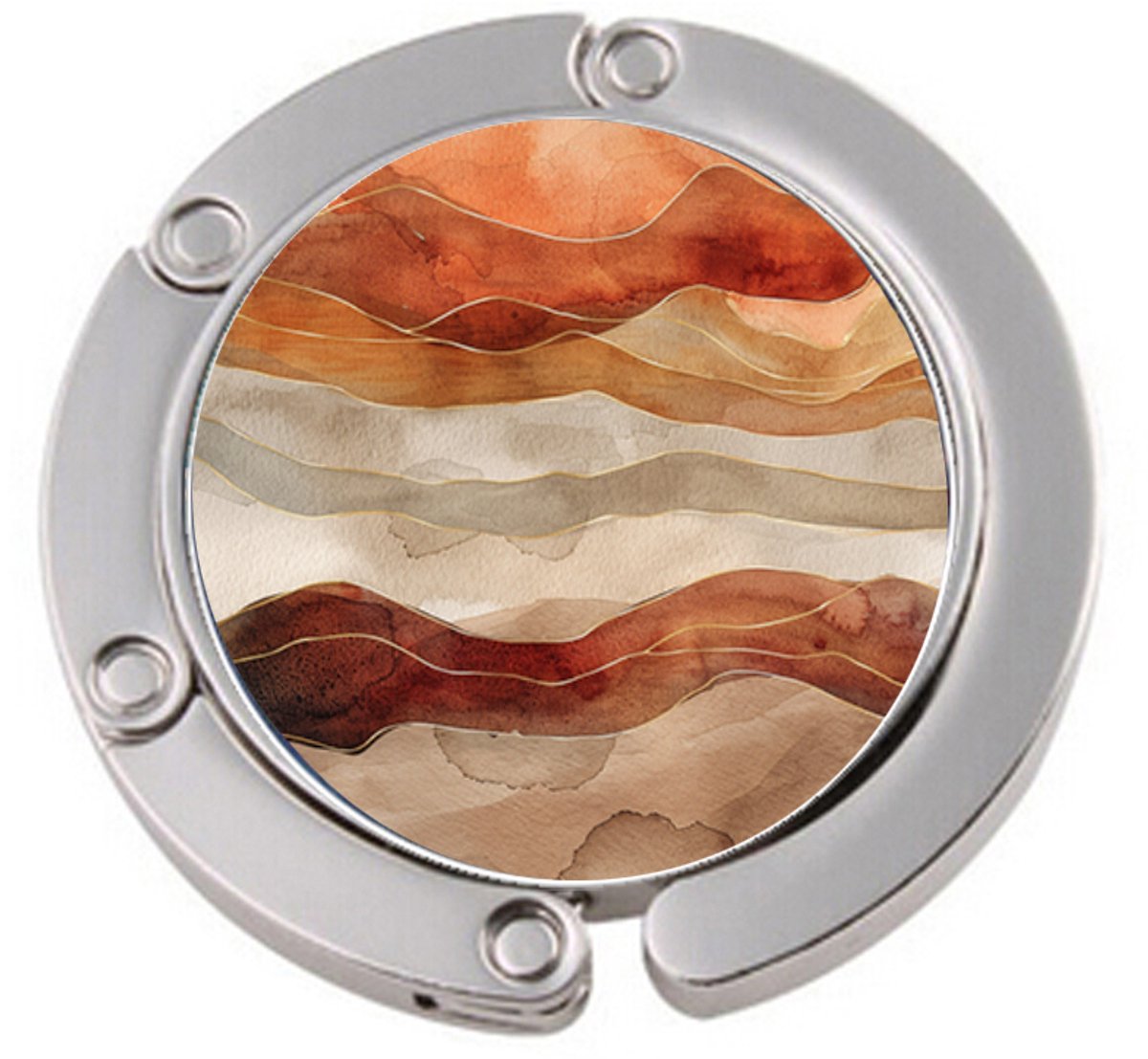 Mitear.nl Tassenhanger – Opvouwbare tashanger voor tafel – Abstract wave – Terracotta