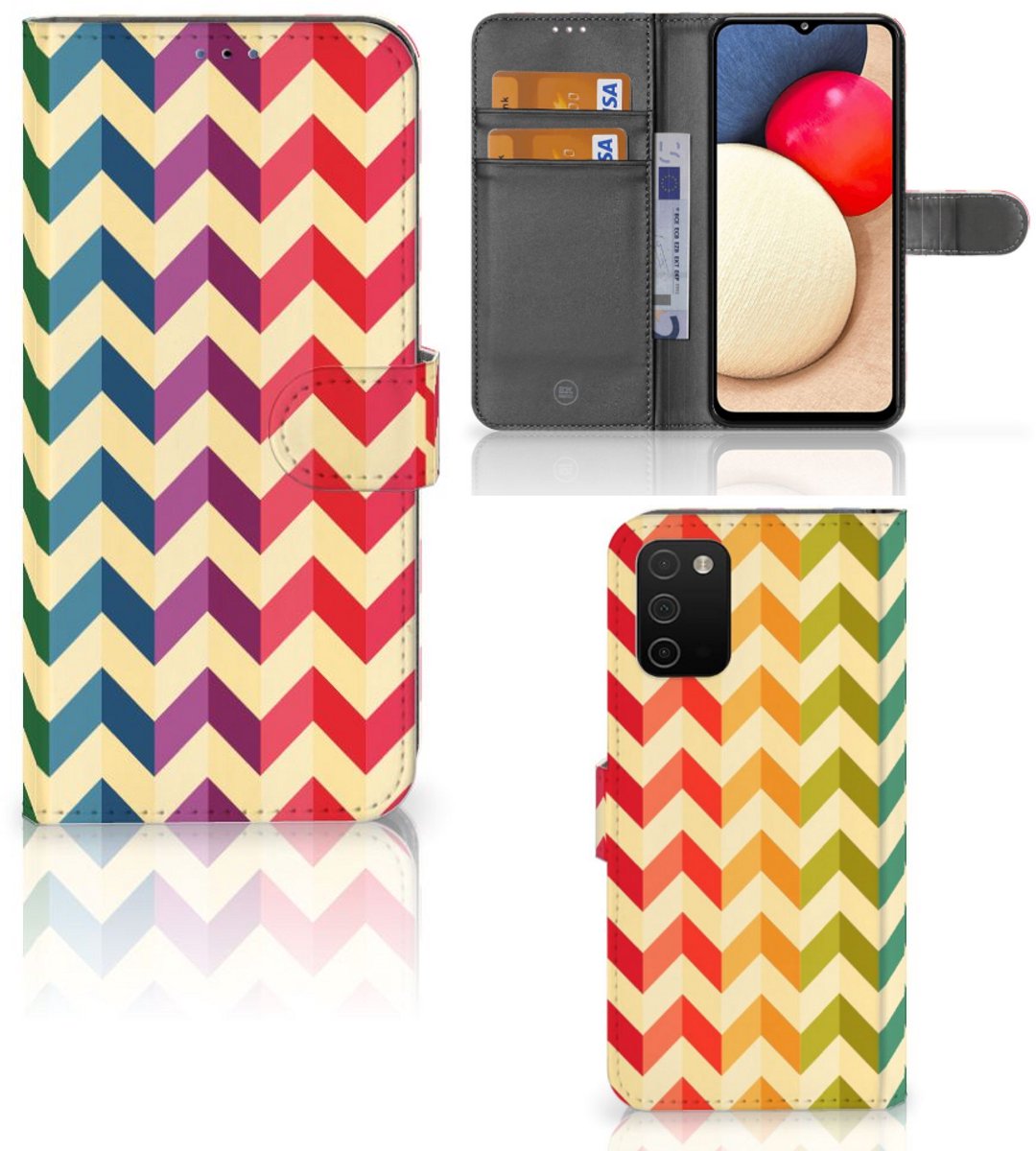Samsung Galaxy A03s Telefoon Hoesje Zigzag Multi Color
