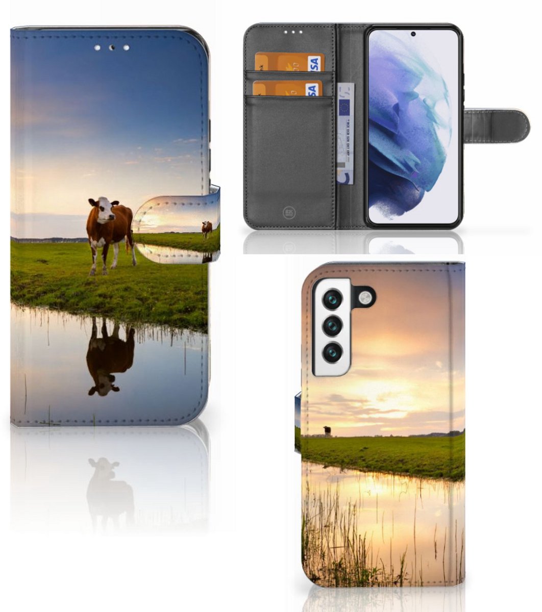 Samsung Galaxy S22 Telefoonhoesje met Pasjes Koe