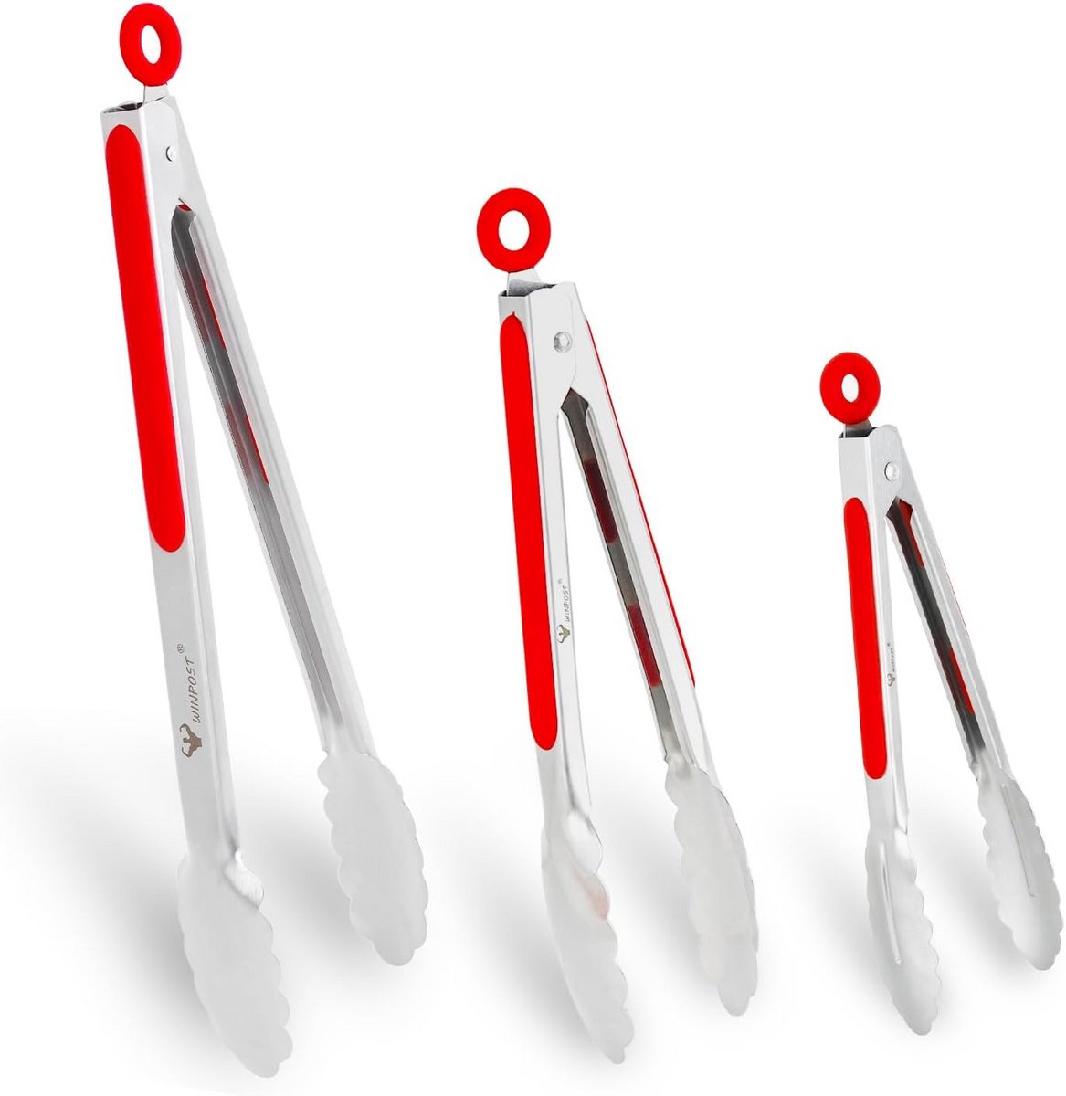 Set van 3 Keukentangen van RVS - Perfect voor Grilling en Koken (21 cm, 27 cm, 34 cm)